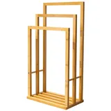 Schulte Handtuchhalter Aus Bambus – Stehend Mit 3 Handtuchstangen, stilvolles Design Für Badezimmer - Küche, EP1839