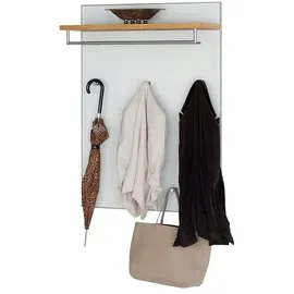 Möbel Kraft VOSS Möbel SANTINA (80x109x27cm) weiß ¦ Glas,Holzwerkstoff ¦ Maße (cm): B: 80 H: 109 T: 27.0