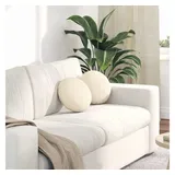 vidaXL Sitzkissen 2 pcs Creme Ø30 cm Cordstoff