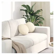 vidaXL Sitzkissen 2 pcs Creme Ø30 cm Cordstoff