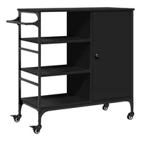 VidaXL Küchenwagen Schwarz 87,5x38,5x84,5 cm Holzwerkstoff