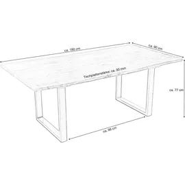 'massivart' Esstisch Baumkantentisch 180 x 90 cm /