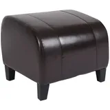 Mendler Sitzhocker Emmen Leder + Kunstleder 37 x 45 x 47 cm Braun