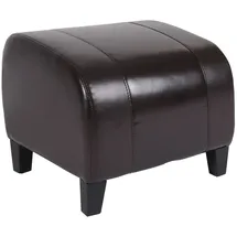 Mendler Sitzhocker Emmen Leder + Kunstleder 37 x 45 x 47 cm Braun