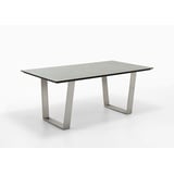 Niehoff Tisch Noah Trapezkufe Edelstahl - 200 x 95 cm HPL Zement-Design