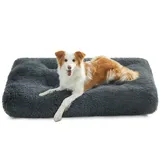 Songmics Flauschiges Hundebett, 110 x 73 cm, dunkelgrau