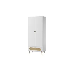 Kleiderschrank  Canne , weiß , Holzwerkstoff , Maße (cm): B: 85 H: 195 T: 49