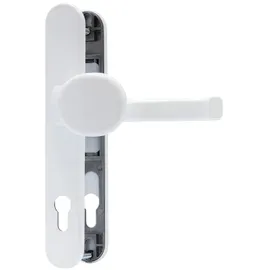 ABUS Türbeschlag SRG92N W - für Haustüren - mit Türklinke innen und Türknauf außen - für Türen mit schmalen Rahmen - Weiß