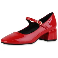 VAN HILL Damen Mary Janes in Rot Lack