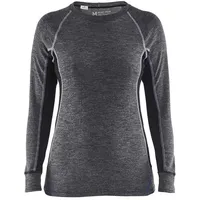 Blåkläder Damen Unterhemd Warm 100% Merino, Mittelgrau/Schwarz, Größe S