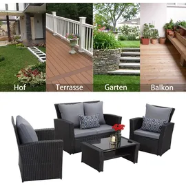 MeXo Lounge-Set 4-tlg. schwarz