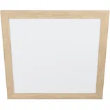 EGLO Piglionasso mit Holz Deko-Rahmen, Deckenlampe Holz in Hell-Braun, Küchenlampe, Bürolampe, LED Flurlampe Decke neutralweiß, L x B 64,5 cm