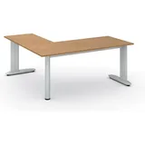 Ergonomischer Eckschreibtisch PRIMO FLEXIBLE, 180x180 cm, Buche