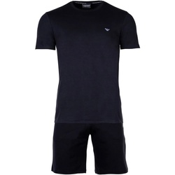 EMPORIO ARMANI Herren Schlafanzug, kurz - INTERLOCK, Pyjama, Shorty, Cotton Schwarz S