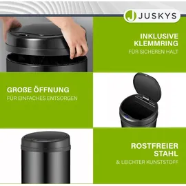Juskys Runder Mülleimer 40 l Schwarz