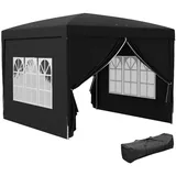 Outsunny Pavillon ca.3x3m, wasserabweisend Stabil Winterfest Pop-up Faltpavillon,