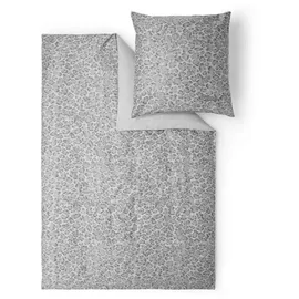 s.Oliver Leo Bettwäsche 155x220 cm - 100% Baumwolle, Reißverschluss, anschmiegsam, weich & waschbar, Mako Satinbettwäsche grau modern Leoparden Muster