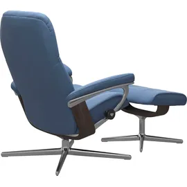 Stressless Relaxsessel STRESSLESS "Consul", blau (lazuli blau), B:82cm H:102cm T:72cm, Sessel, Relaxsessel, mit Cross Base, Größe S, M & L, Holzakzent Wenge