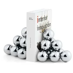 Bubbles Buchstütze aus 10 silbernen Kugeln