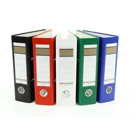 bhatcyk Ordner DIN A5 75 mm Weiß/Grün/Blau/Rot/Schwarz 5 St.