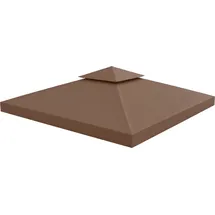 Outsunny Ersatzdach für Pavillon 3 x 3 m Wasserdicht Braun