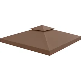 Outsunny Ersatzdach für Pavillon 3 x 3 m Wasserdicht Braun