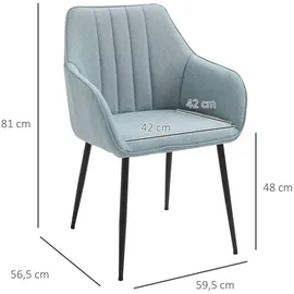 Homcom Esszimmerstühle Essstühle Blau 59,5 x 56,5 x 81 cm