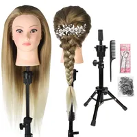 Neverland Frisierkopf mit Perückenständer Friseur Übungskopf Friseurkopf Trainingsköpfe + DIY Haare Frisuren Set