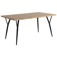 SalesFever Esstisch Schreibtisch Eiche-Dekor/Schwarz 150x90cm Holztisch Diningtisch Tisch
