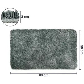 WohnDirect Badematte Grau 80 x 50 cm