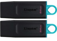 DataTraveler Exodia 64 GB 2er Pack, USB-Stick - schwarz/türkis, USB-A 3.2 Gen 1, 2 Sütck