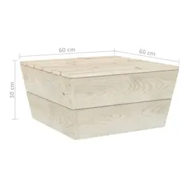 vidaXL Gartentische 2 Stk. 60x60x30 cm Imprägniertes Fichtenholz