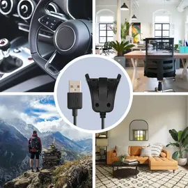 kwmobile Watch Ersatz-USB-Ladekabel für Adventurer Runner2 Spark3 3,3 Fuß Schwarz