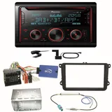 Pioneer FH-S820DAB DAB+ Bluetooth USB FLAC Einbauset für Beetle Jetta Sharan T5
