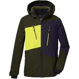 KILLTEC Jungen Skijacke/Funktionsjacke mit abnehmbarer Kapuze und Schneefang, wasserdicht KSW 174 BYS SKI JCKT, dunkeloliv, 152,