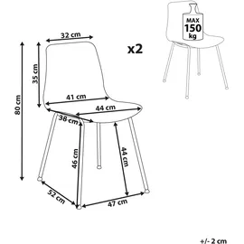 Beliani Esszimmerstuhl 2er Set LOOMIS Weiß