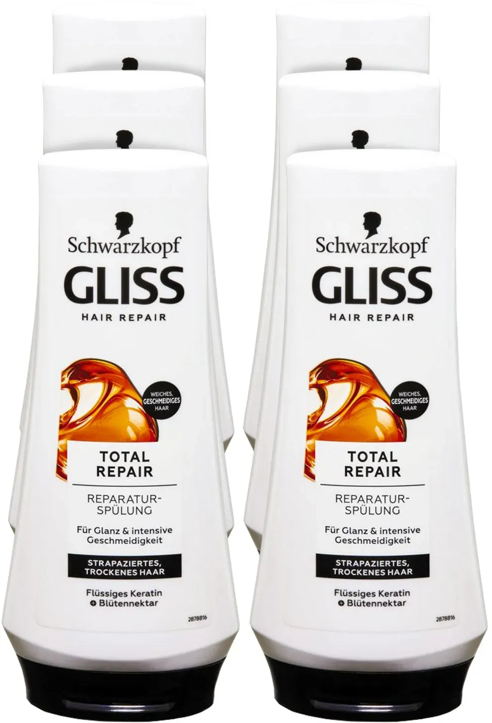 Schwarzkopf Gliss Total Repair Reparatur-Spülung 200 ml, 6er Pack
