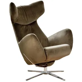 KAWOLA Drehsessel RANDY Polyester 79 x 117 x 79 cm Olivgrün mit Wippfunktion