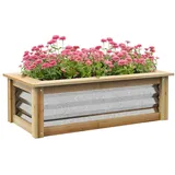 Outsunny Pflanzenbeet mit offenem Boden silber, natur 90L x 45B x 30H cm