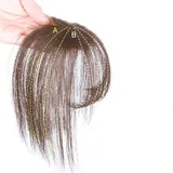 Hidyliu Toppers Echthaar-Extensions, Bang Hair Toppers, unsichtbar, nahtlos, dünn, Neat, Hellbraun