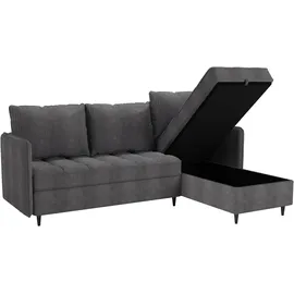 dorel home Ecksofa DOREL HOME "LINDHUS, L-Form, Breite 194cm, verschiedene Stellvarianten, Modulsofa", grau (anthrazit), B:194cm H:80cm T:127cm, 93% Polyester, 7% Nylon, Sofas, Ecksofa, Recamiere, Stauraum, Cord und Chenille-Bezug