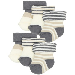 ewers - Erstlings-Socken UNI mit Frottee 6er-Pack in kiesel-grau, Gr.One Size