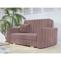 MIRJAN24 Schlafsofa Viva Glam II, mit Bettkasten und Schlaffunktion, 2 Sitzer Polstersofa inkl. Kissen, Wohnlandschaft rosa