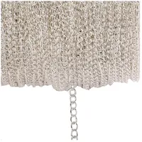 Rockreyoa Kabel Gliederkette DIY Chain Kettenband Schmuckkette Kette Meterware Gliederkette Verdrehte Ketten Panzerketten für Halsketten, Armbänder, Schmuck Zubehör Silber 2.5mm*6m