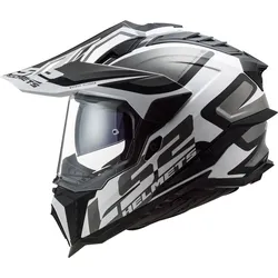 LS2 MX701 Explorer Alter Matt Motocross Helm, schwarz-weiss, Größe XL für Männer