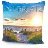 Heimtexland ® Outdoorkissen mit Füllung Garten Dekokissen 45x45 schmutz-