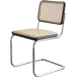 Thonet Stuhl Freischwinger S32V Eiche dark melange inkl. Filzgleiter Set / Gestell weiß lackiert