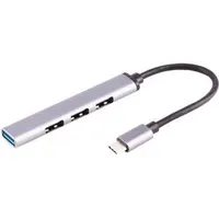 ShiverPeaks -BASIC-S--USB-C Hub, 3.0, 4-fach USB-A, ALU, slim, 0,12m, Dockingstation + USB Hub