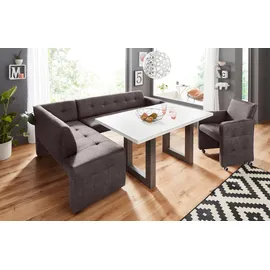 exxpo - sofa fashion Eckbank »Barista mit toller Detailverarbeitung, hohe Bodenfreiheit«, Komfortsitzhöhe 49cm, Frei im Raum stellbar braun