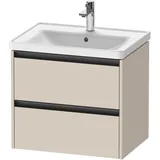 Duravit Ketho.2 Waschtischunterbau wandhängend 2 Schubkästen, 634x549x455mm, für D-Neo 236765, K25282083830000, Farbe: Taupe Supermatt